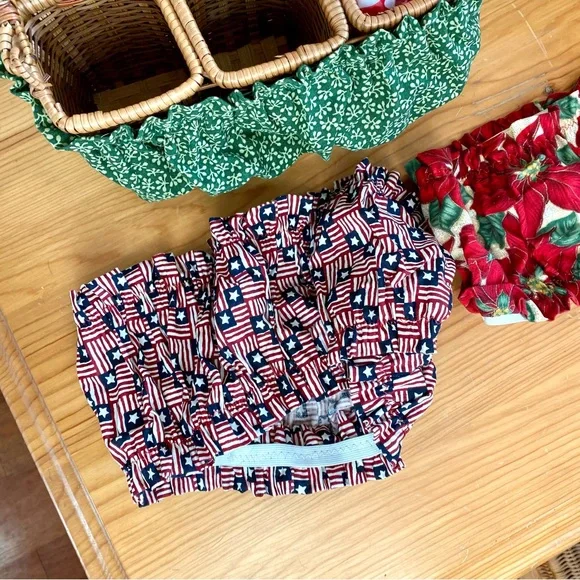 Vintage Wicker Basket Utensil Napkin Holder Picnic Outdoors 4 Handmade - Picture 8 of 9